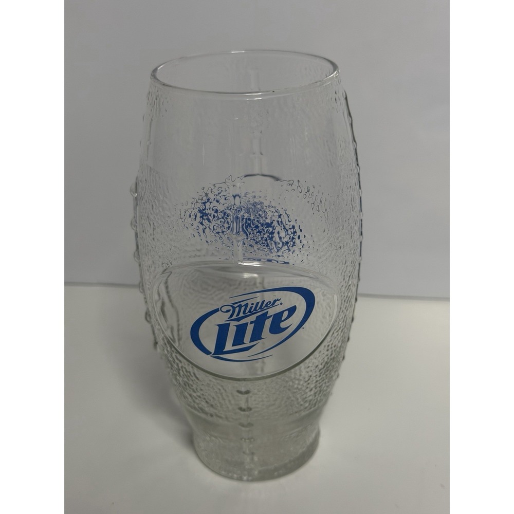 Vintage Miller Light Football Pint Beer Glass